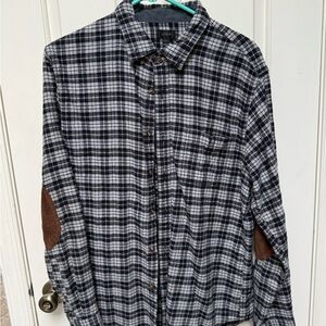 J. Crew Black and White Plaid Casual Button Down Shirt